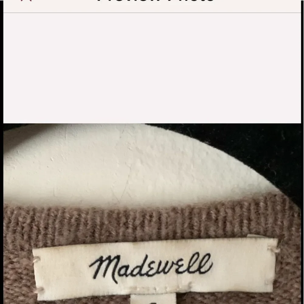 Madewell light chocolate oversized cardigan, nylon/merino wool/alpaca, pockets,S - Picture 6 of 7
